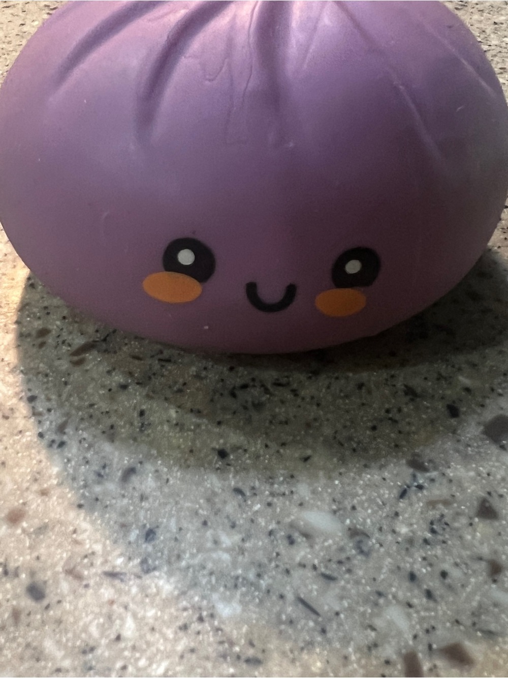 Purple RMS Dumpling Squishy Toy - Cute Smiley Stress Reliever